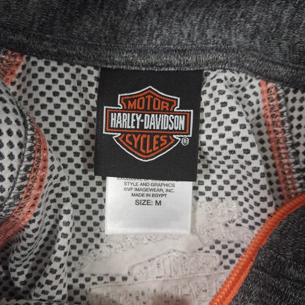 Harley-Davidson Full Zip Performance Jacket Womens Medium Gray Orange - Picture 9 of 12